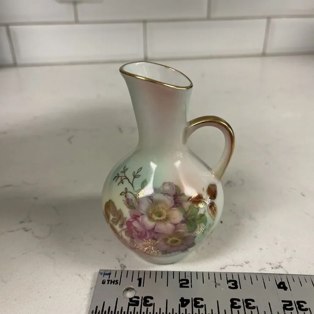 Vintage Schumann Arzberg Bavaria Germany Porcelain Hand Painted Pitcher 4 1/4” - Picture 13 of 16